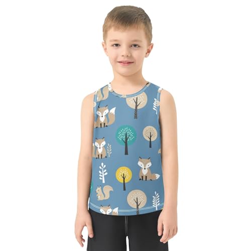 J JOYSAY Animal Raccoon Blue Boys Tank Top Sleeveless Muscle Shirts Quick Dry Active Workout Sport Kids T-Shirts 3-15T2