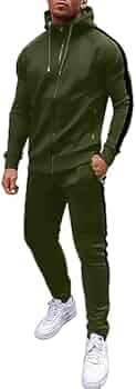 Survêtement Homme 2 Pièces - Sweat à Capuche Et Pantalon De Jogging - Coton Uni, Poches - Tenue Décontractée Sport