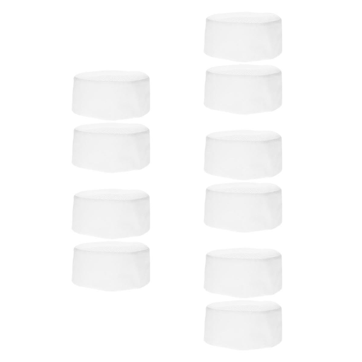 Operitacx 10 Pezzi Cappello da Chef Unisex Bianco in Cotone e Poliestere