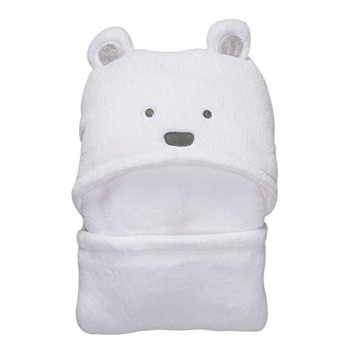 LANVY Manta para Bebés, Ultra Suave Cochecito Cálido Abrigo Traje de Baño con Capucha Recién Nacido Toalla con Capucha Envoltura Unisex para Niñas - Blanco