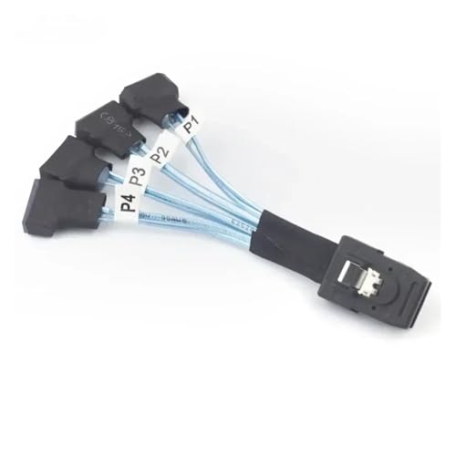 Cable LINGQE S-AS a 4 SATA 30 cm naranja