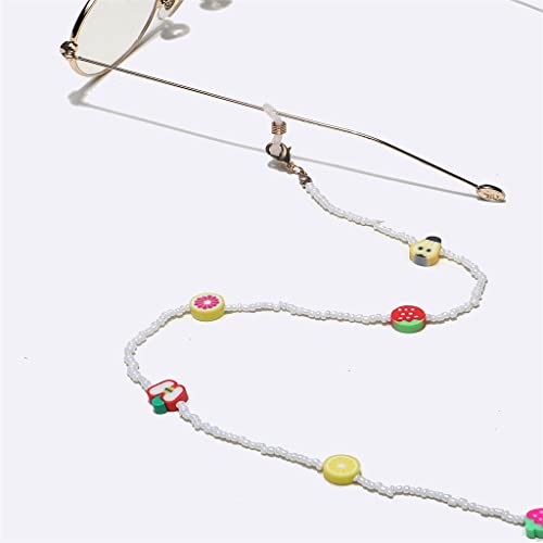 Corde lunettes fruits colorés perles de riz blanches légères
