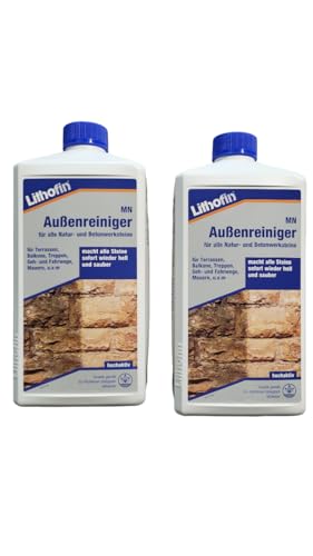 Lithofin MN Außenreiniger 2 l - wirkt schnell und gründlich & materialschonend - Natur- Betonwerkstein intensiv & gründlich reinigen