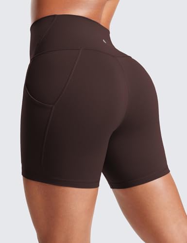 Image of CRZ YOGA Butterluxe Biker Shorts Pockets 5 inch | Extremely Soft, Gentle Compression, Workout, High Waisted, for Women