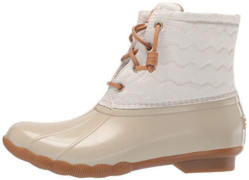 Sperry Womens Saltwater Chevron Quilt Nylon Boots, Ivory, 9.5 #TOP7