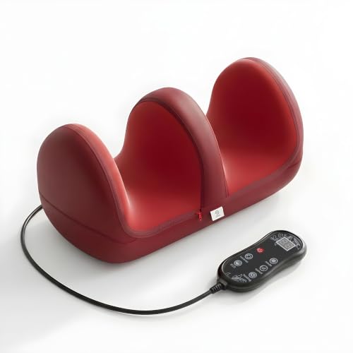 Image of pTron Revivo X1 Shiatsu Foot & Calf Massager with Heat, Relief for Tired Muscles & Plantar, Deep Tissue Massager, Improves Blood Circulation, Pain Relief (Maroon)