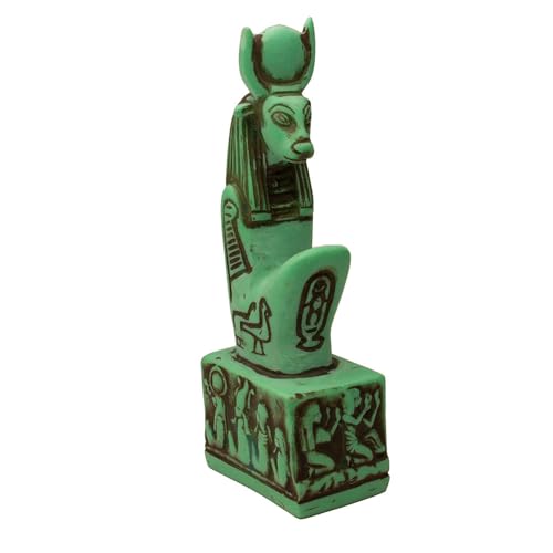 Estatua Hathor Egipcia Verde 4.75 pulgadas