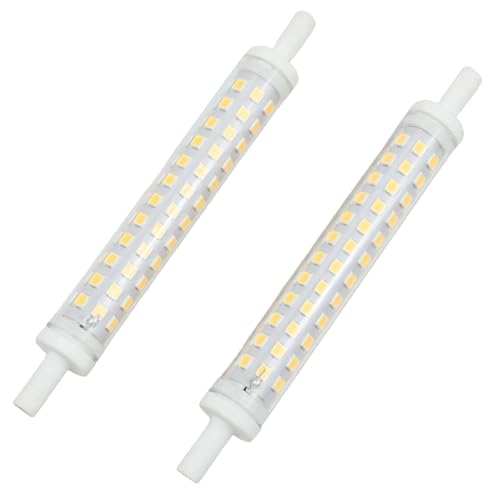 2 Pcs R7S Led Bulb 118mm Dimmable 9w 3000k J118 Warm White Led Linear Halogen Light Bulbs Replacement Equivalent Energy Saving Reflector Floodlight Security Light Bulb for Ceiling Floodlight Lamp