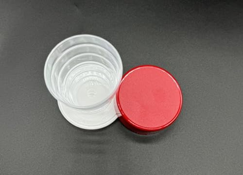 Kimmel Klappbecher Das Original mit Spiegel, Faltbecher, Zahnputzbecher, Trinkbecher, für Picknick Reisen Haushalt Outdoor Wandern Camping, Farbe Deckel rot