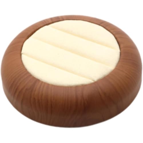 Tubayia Bandeja organizadora para orejas, pernos, soporte para joyas, bandeja de madera, joyas, cajones, organizador para tiendas, exposiciones de ventas (redondo beige)