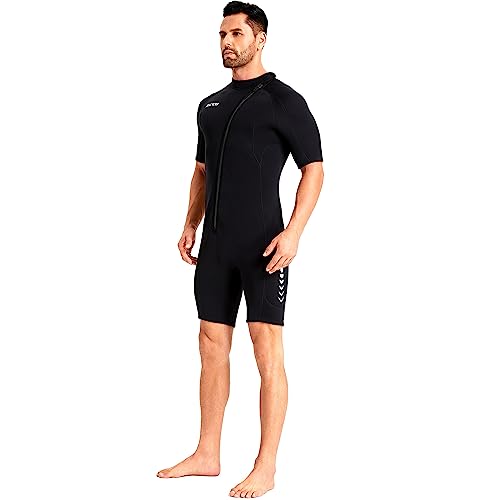 ZCCO Traje de neopreno corto para hombre de 3 mm de neopreno con cremallera frontal para mujer, traje de buceo para buceo, natación, surf, snorkel - imagen 8
