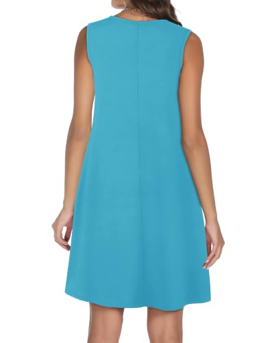 Image of Summer Dresses for Women 2026 Casual Sleeveless Sundress Floral Loose Fit Beach Cover Up with Pocket