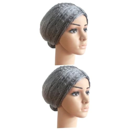Perruque Grandma à chignon Healvian réutilisable et confortable en lot de 2