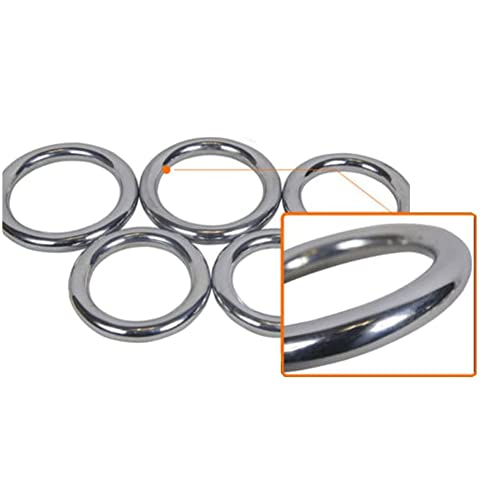 ALFEEL A Pair 2 Pcs Wing Chun Stainless Ring YeWen Sau Sticky Hand Strength Training Stainless Steel Ring Wing Tsun Siu Lum Ring Kung Fu (Silver White, 2.95\'\')
