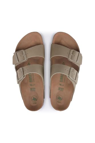 Image of Birkenstock Arizona SFB Mules /Clogs Women Gold Mules Shoes, Faded Khaki, 10 US
