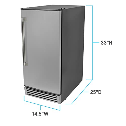Fabricadora de hielo Avanti Elite 49 lbs, acero inoxidable miniatura 6