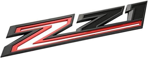 Image of 2X Large Size Z71 RH LH Side Fender Emblem Nameplate Badge Decal Replacement for 2019-2021 Chevy Silverado (Red Black)