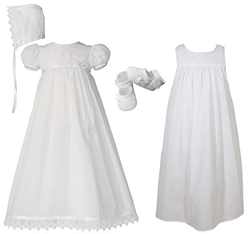 Little Things Girls Christening Dress with Lace