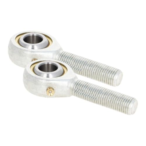 Bztoolbox 2Pcs POSB6L Rod End Bearings, 3/8 Inch Bore Pre-Lubricated Bearings, 3/8-24 Male Thread Left Hand