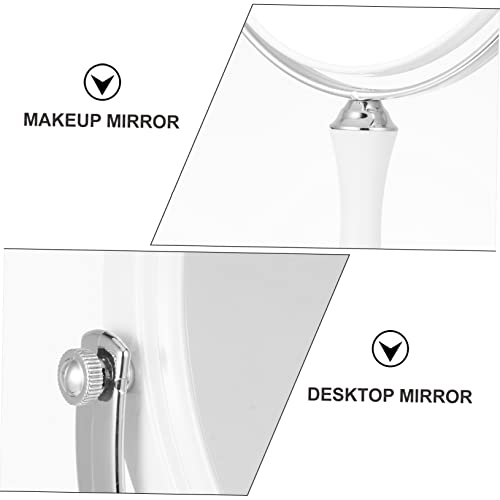 Espejo de maquillaje doble cara giratorio con luz LED miniatura 7