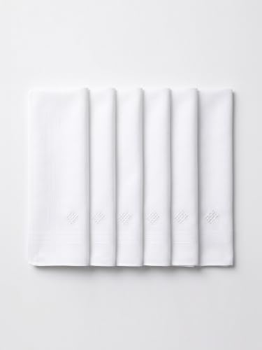 Image of LANE LINEN Handkerchief for Men - 100% Pure Cotton White Hankies - Soft, Absorbent & Comfortable - Perfect for Daily Carry, Office & Travel - 41cm x 41cm