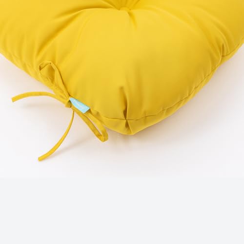Image of QILLOWAY Outdoor Chair Cushion Set with Strings,Replacement Outdoor Cushions for Patio Furniture.(Yellow)-Sets of 2