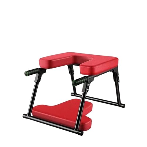 LXLAEOANG Silla Inversion Yoga Silla Plegable for Culturismo, Pintura for Hornear Invertida, Material de PU, Silla Plegable for Yoga, Silla for meditación y Yoga, Banco con Soporte for la Cabeza(Red)