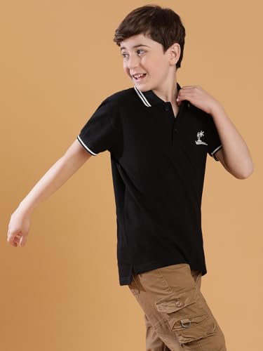 Image of Li'l Tomatoes Boys Pique Polo T-Shirt | Half Sleeve Casual Summer Wear | Soft & Breathable | 9-16 Years