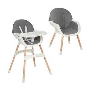 MS Mika – Trona Para Bebe Mika, Convertible En Silla – 2 En 1 – Doble Bandeja, Evolutiva Y Segura, Unisex, color Gris