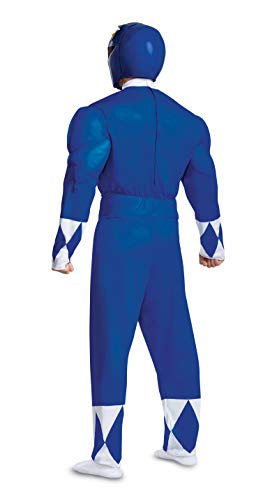 Disguise Men's Blue Ranger Classic Muscle Adult Costume