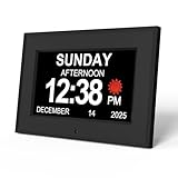 Newthinking Dementia Digital Clock, 7-inch Large Display Digital Clock with Date and Day of Week for Senior Dementia Alzheimer Elderly, 12 Sets of Alarm Clock Settings, 6 Display Modes Black