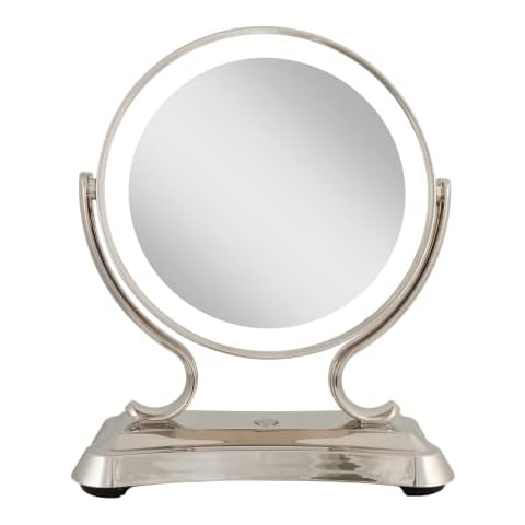 Zadro 12" Glamour LED Makeup Mirror with Lights and Magnification 5X/1X Touch Control Mirror with Lights for Makeup Desk (X-Large | 5X/1X | 12" W x 16" H | LED, Polished Nickel) Cover
