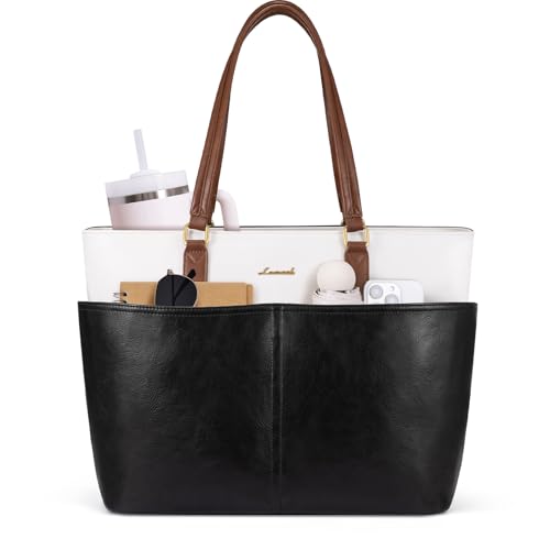 LOVEVOOK Laptop Tote Bag for Women, 15.6 inch Laptop Work Bags for Teacher with Cup Holder
