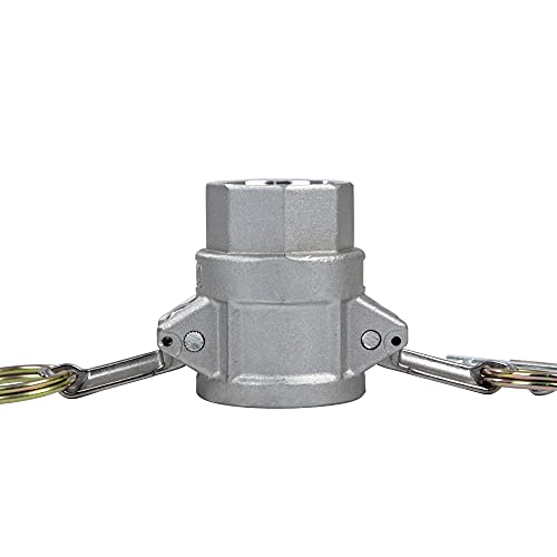 Quafwia 2pcs Aluminum Camlock (1" Part D) Cam & Groove Hose Fittings, Female Coupler x Female NPT Thread Camlock Coupling (1")