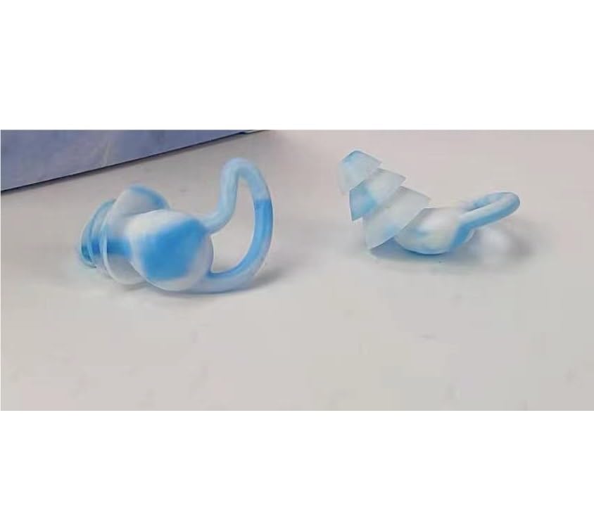 silikonowe zatyczki do uszu Zatyczki do uszu Silikonowe zatyczki do uszu Redukcja szumów Miękkie silikonowe zatyczki do uszu Pływanie Zatyczki do uszu Sen Pływanie Klips do uszu(Blue)