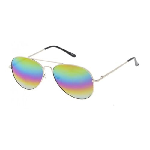 Women's Classic Pilot Aviators Sunglasses Metal Frame, Rainbow Lens UV Protection Trendy Fashion Eyewear2