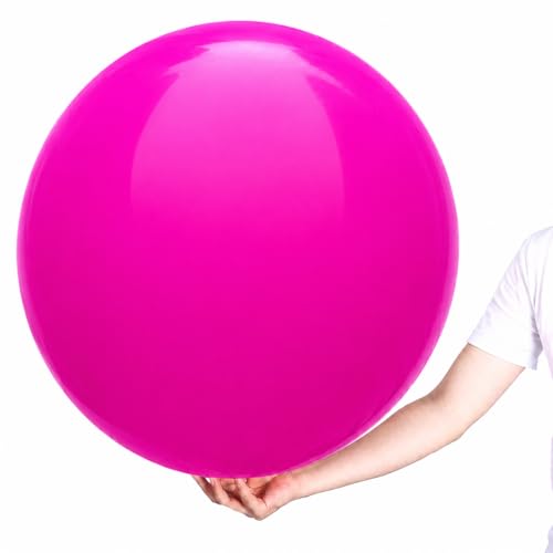 Image of Hot Pink Latex Balloons 36 inch 4 Pack Thicken Round Balloon for Birthday Weeding Party Decorations