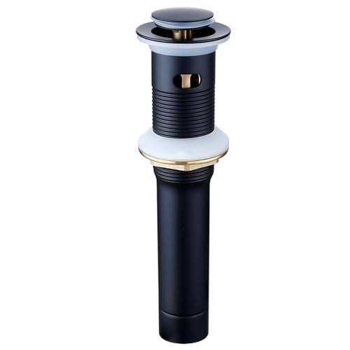 Tapón de desagüe metálico para lavabo negro mate