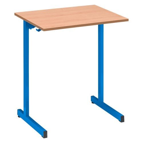 Générique Table Scolaire 1 Place SYLLAB L.70 cm Plateau hêtre - Taille 6 pour CM2 à Lycée (Bleu)