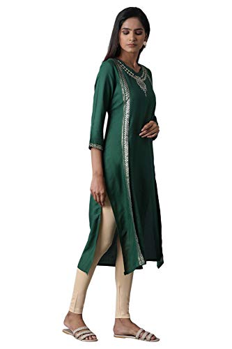Image of W for Woman Women's Rayon Regular Fit Mock Layer Kurta