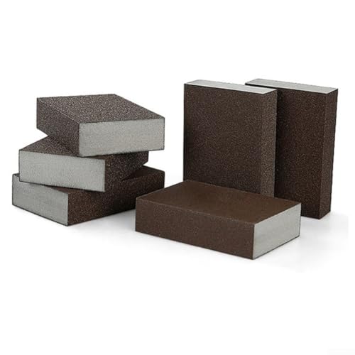 Jotekonoby Lot de 2 blocs de ponçage en éponge grain 60-320# pour bois, plastique, cloison sèche ou utilisation à sec avec mousse flexible pour meulage et lissage des murs (grain 60)