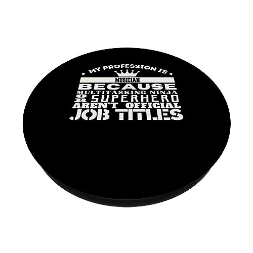 Funny Working & Profession MUSICIAN PopSockets Swappable PopGrip, Black - Image 2