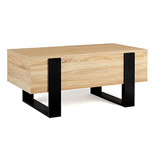 IDMarket - Table Basse avec Coffre Phoenix Bois et Noir Cover