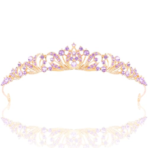 TOBATOBA Purple Tiara Crowns for Women Girls Wedding Tiara Princess Tiara for Wedding Prom Quinceanera Birthday Crown Halloween Hair Accessories