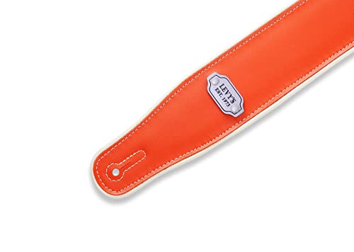 Levy's Leathers 2.75" Vinyl Guitar Strap Reversible Vinyl Design; Orange, Teal, And Cream (M26Vcp-Org_Tel) #TOP2