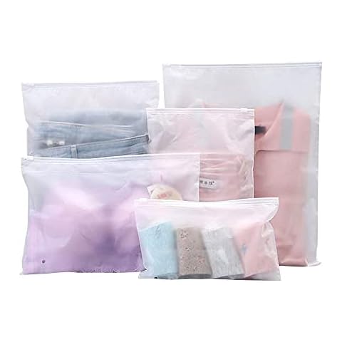 25 Pcs Resealable Travel Storage Bags, Plastic Hospital Bags Maternity Essentials, Frosted Ziplock Seal Bag Travel Accessories Space Saver Storage Luggage Organiser Pouch for Home School Trip Hospital Cover