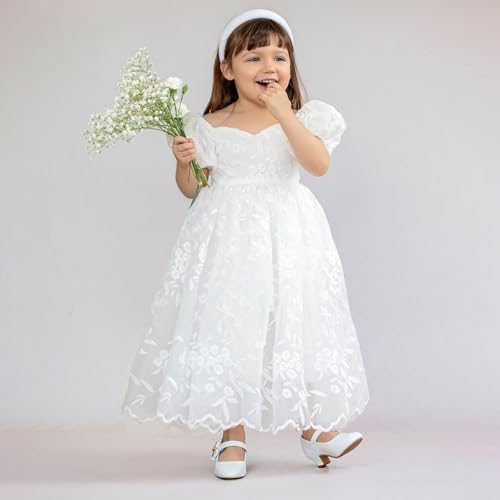 Image of Dufannie Girls Dress Shoes Princess Flats Heels for Toddler Little Big Kids
