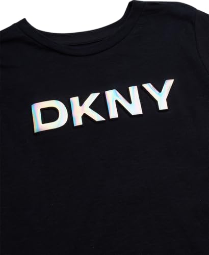 DKNY Girls' Shirt - Casual Short Sleeve Fashion Logo T-Shirt for Girls - Kids' Graphic Tee - Youth Top (7-16)3