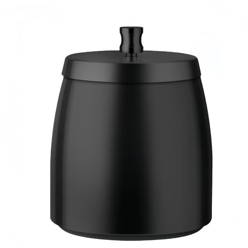 Aoasious 蓋付きステンレス灰皿 厚み・高さあり 防風・飛散防止・臭い対策 大容量で掃除簡単 家庭用/業務用 カフェ・バー・カラオケ・オフィス・屋外に最適 ブラック XL (XL,ブラック)