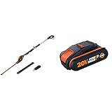 WORX WG252E.9 Akku Teleskop-Heckenschere - leicht und bequem - Ohne Akku & Ladegerät & WA3551.1 PowerShare Akku 20V - 2000mAh Li-Ion, wiederaufladbarer, Akku für alle WORX Geräte